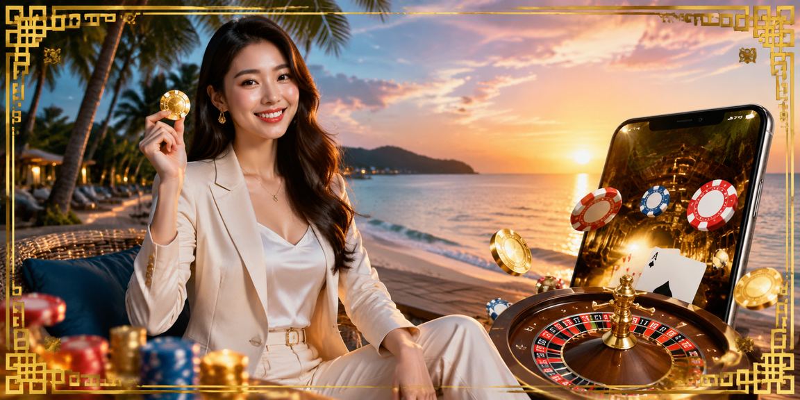 Người dùng trên bãi biển Phú Quốc mở app game88 kiểm tra khuyến mãi mới nhất trên điện thoại